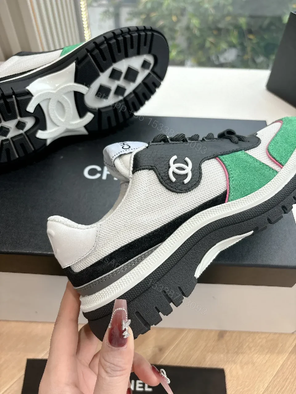 View 6 of Patterned Luxury Sneaker: Color-Block, Premium, All-Day Comfort