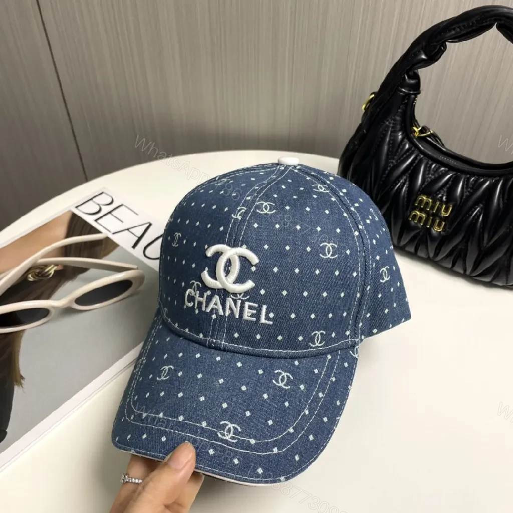 View 6 of Denim-Texture Cap: Casual Luxe, Signature Comfort, Logo Embroidery