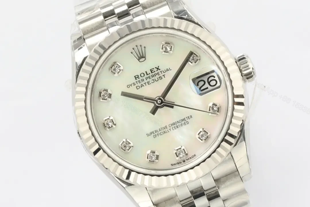 View 4 of Rolex Datejust 31 Stainless Steel Fluted Jubilee Silver – Diamond 178274-0018