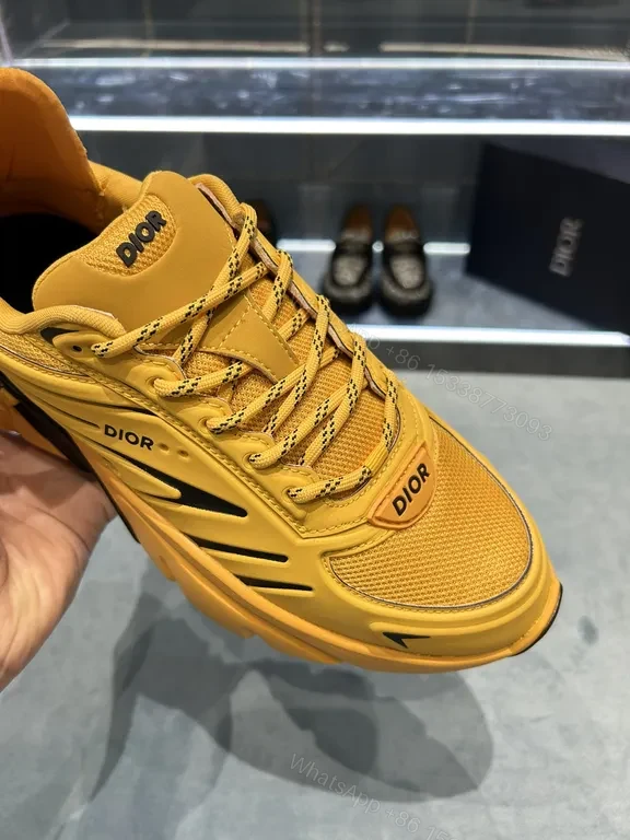 View 6 of Bold Yellow Dior-Inspired Sneakers: Luxe Streetwear Comfort