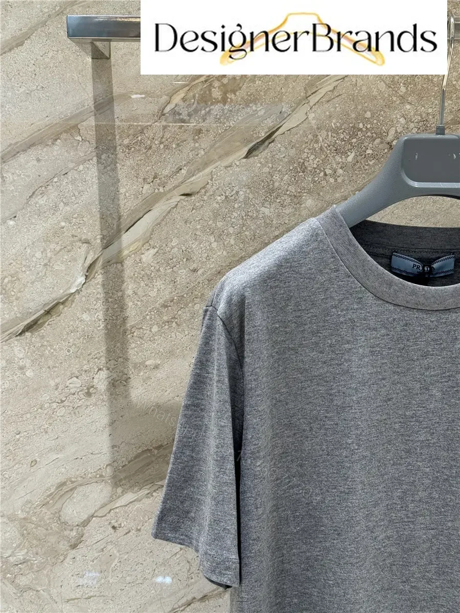 View 4 of Prada Grey Cotton Short-Sleeve T-Shirt