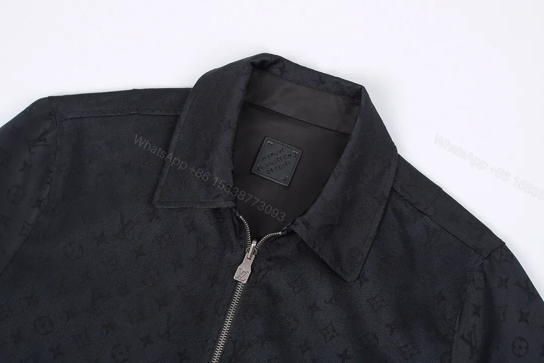View 9 of Satin-Trim Coach Jacket with Monogram Detail