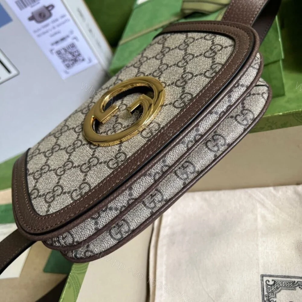 View 2 of Gucci Blondie Belt Bag GG Supreme Beige Ebony 90Cm 703807 K9GSG 8358