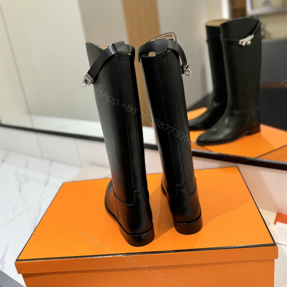 View 8 of 高仿Hermes*H042138Z01小牛皮高筒靴黑色免檢版