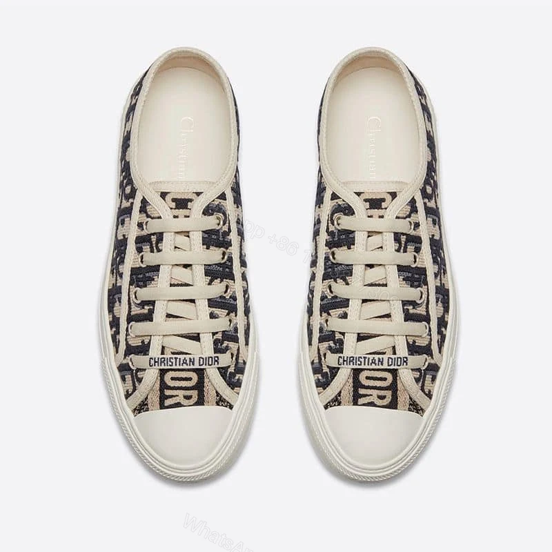 View 2 of WALK’N’DIOR SNEAKERS WOMEN OBLIQUE EMBROIDERED COTTON BLUE – CD159
