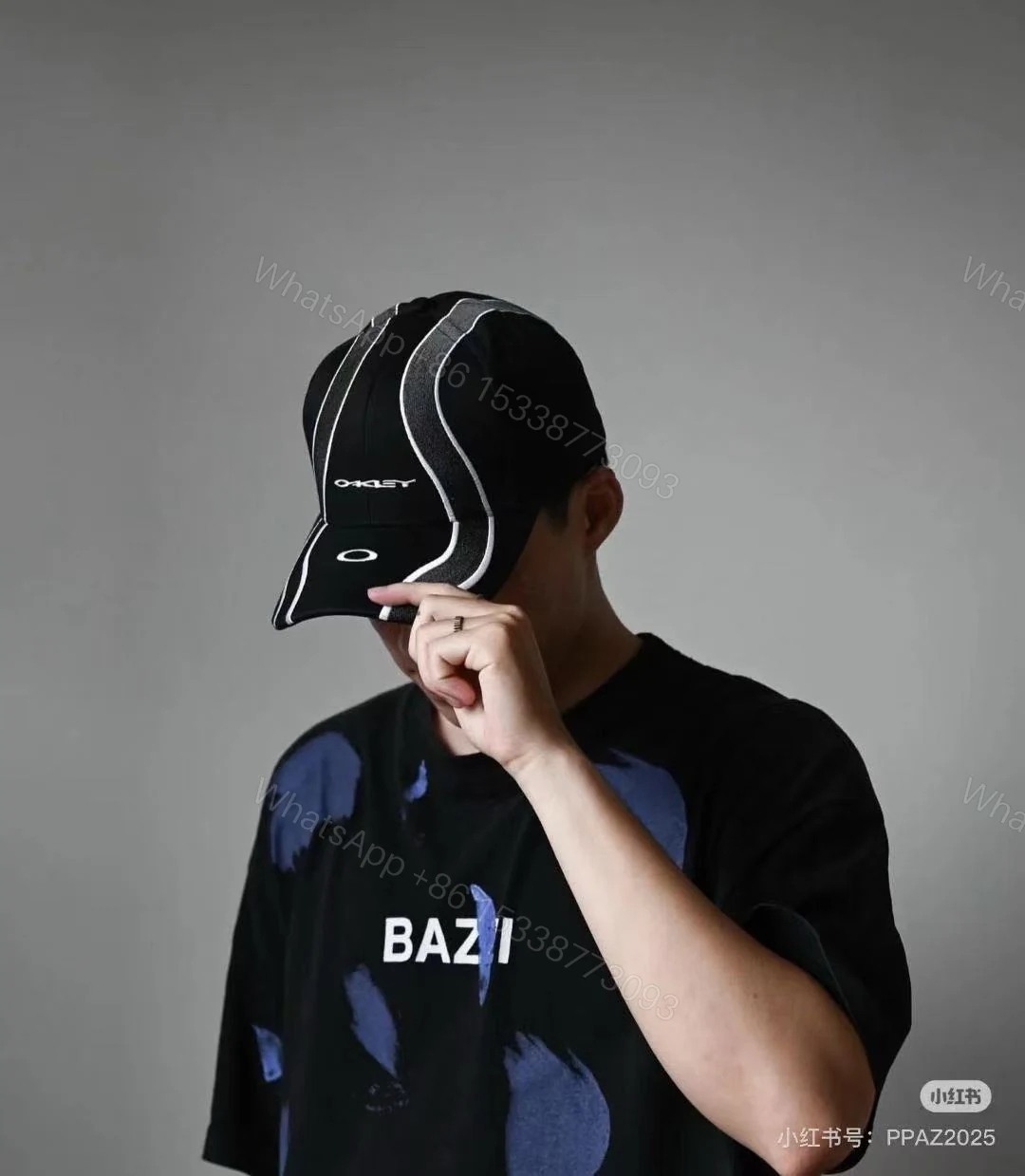 BALENCIAGA 高仿 男款 運動拼接刺繡棒球帽 黑色潮流帽 — view 1