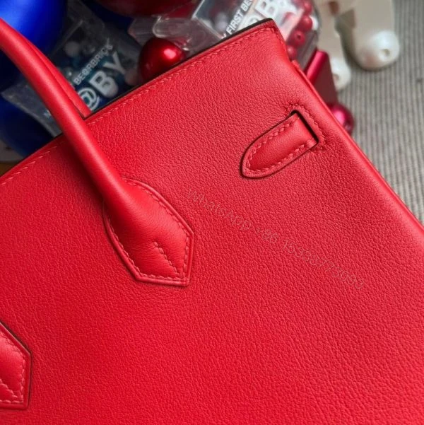 View 4 of HERMES BIRKIN SWIFT S3 BRIGHT RED GOLD HARDWARE 25CM