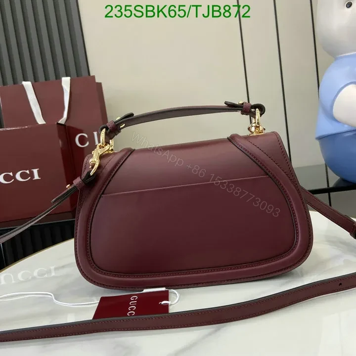 View 5 of Gucci Red Smooth Leather Small Top Handle Bag 88878