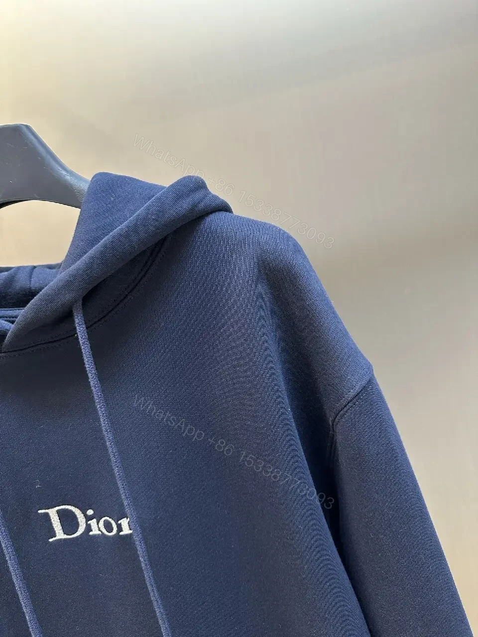 View 8 of Navy Luxe Hoodie: Premium Knit, Subtle Dior Branding
