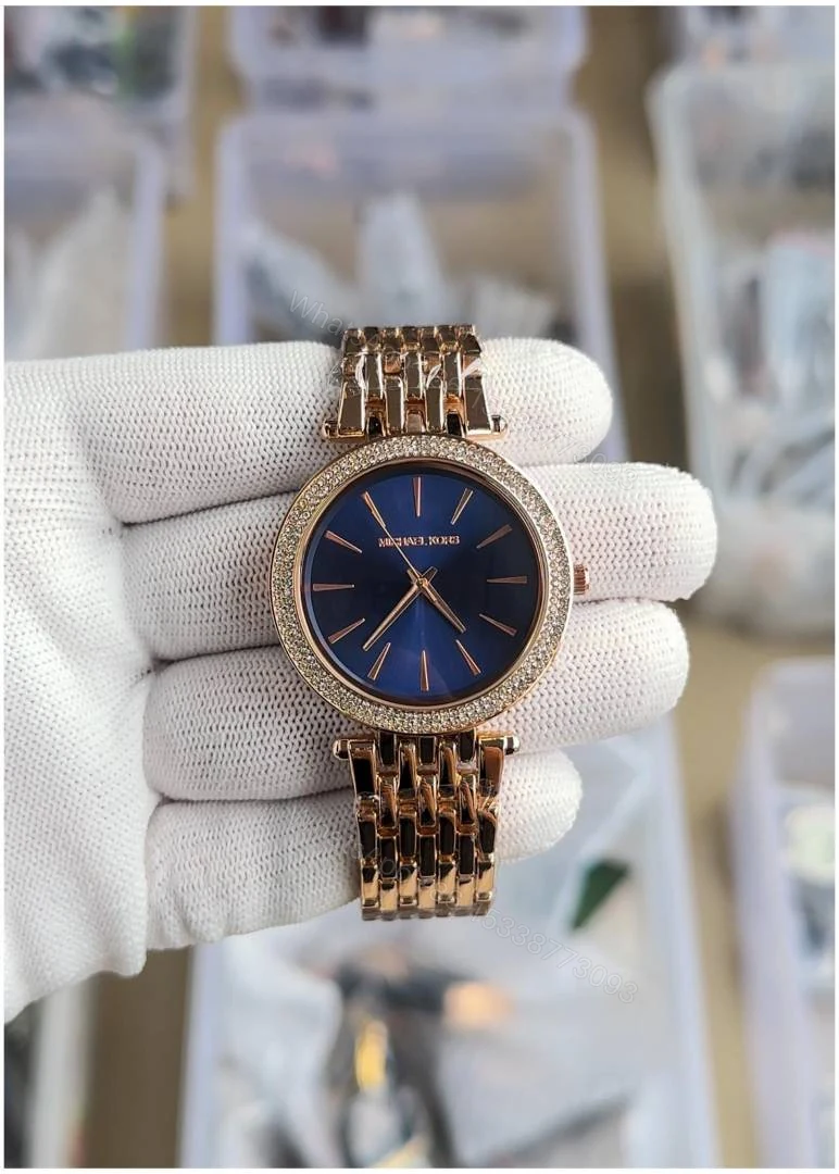 First Copy Michael Kors Darci Rose Gold Blue Dial Women’s Analog Watch — view 1