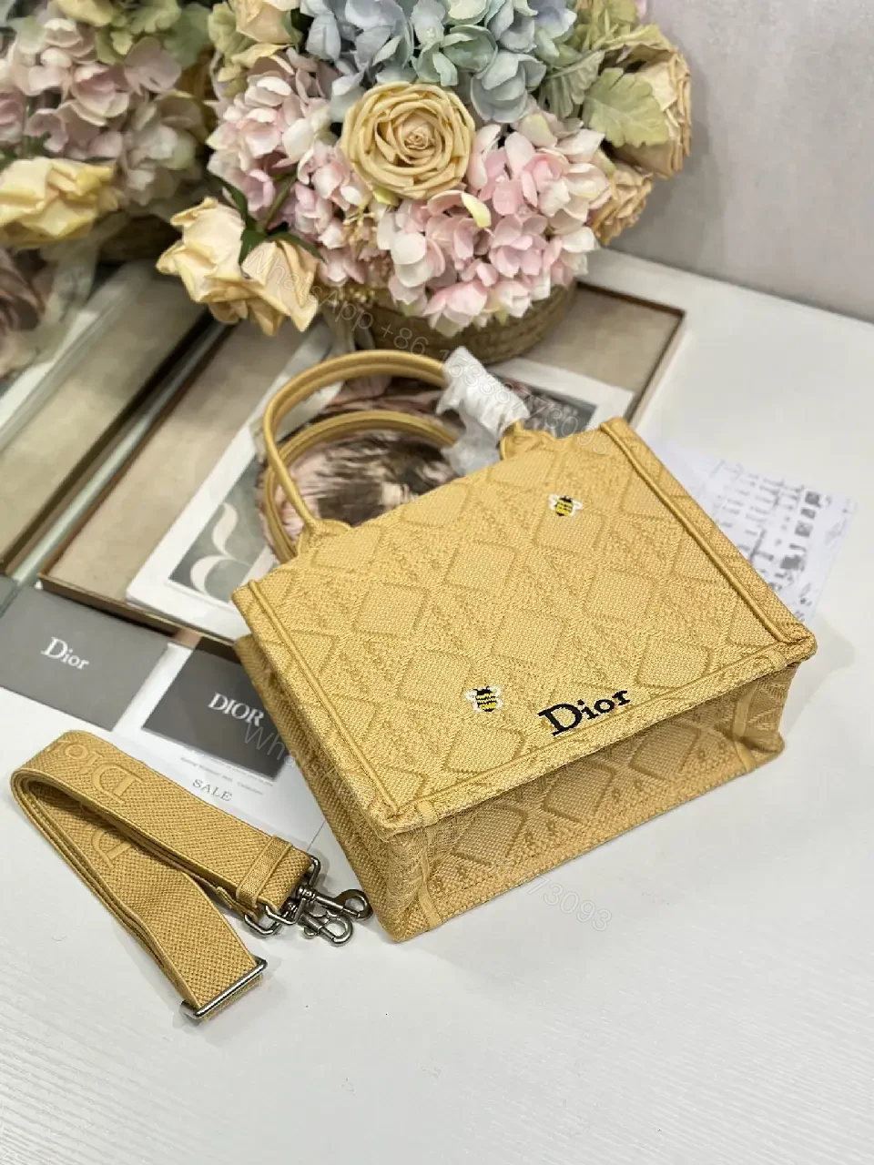 View 8 of Gold Quilted Mini Bag: Structured Luxury Carryall