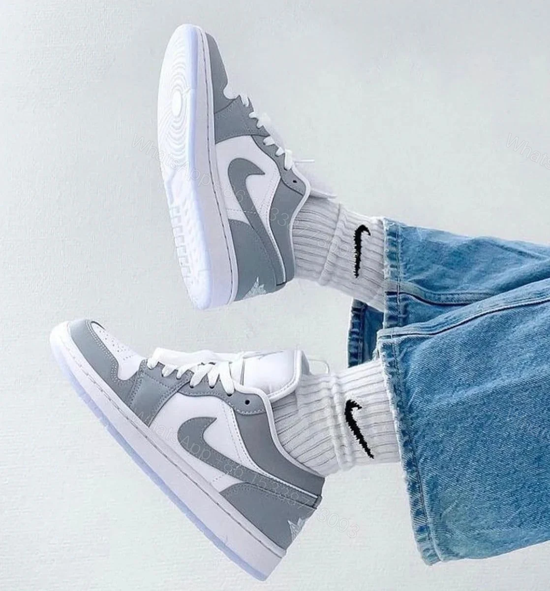 View 4 of FIRST COPY Air Jordans Retro 1 Wolf Grey