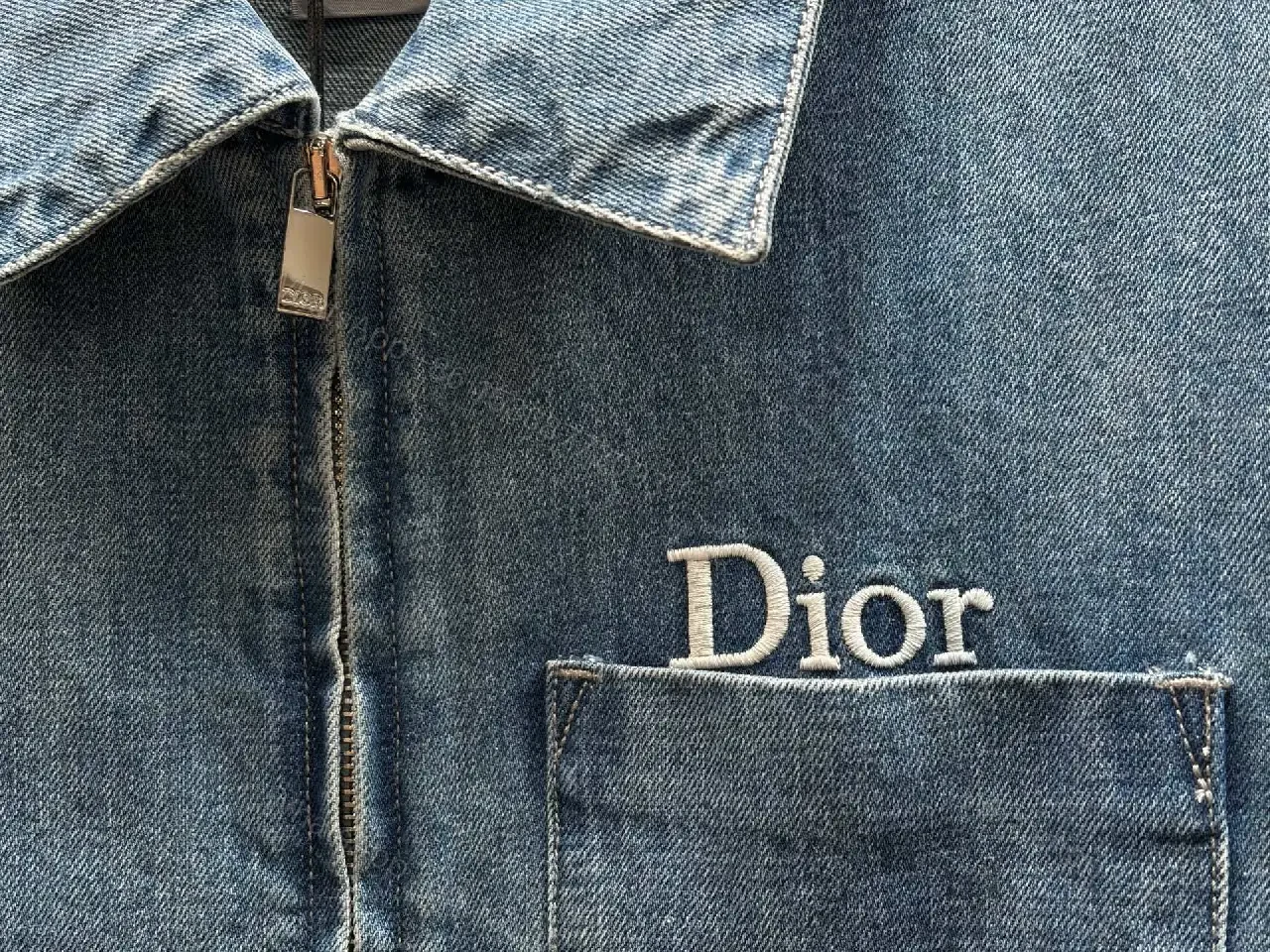 View 4 of Denim Zip Jacket — Subtle Luxury, Modern Texture, Premium Comfort