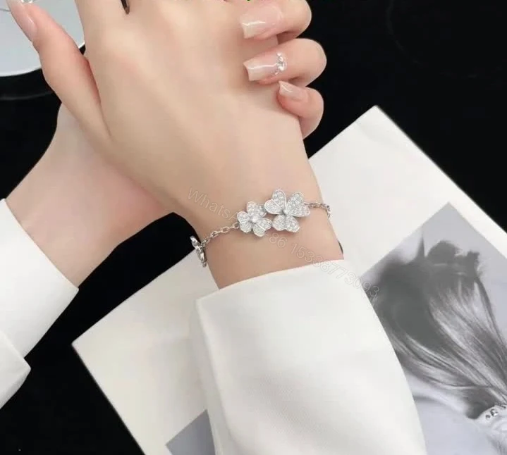 View 5 of Van Cleef & Arpels Frivole 5 Flower Diamond White Gold Bracelet TJ619