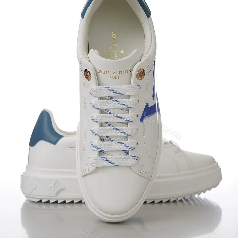 View 7 of White Leather Sneaker with LV Monogram â€“ Luxe Comfort Sneaker