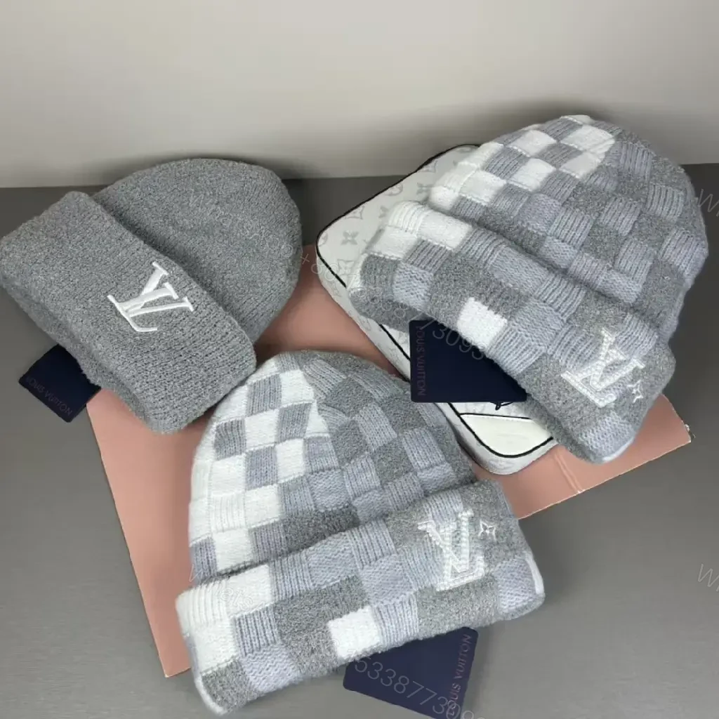 View 3 of Chic Patch Beanie with Monogram Detail, Textured Knit, Cozy Warmth