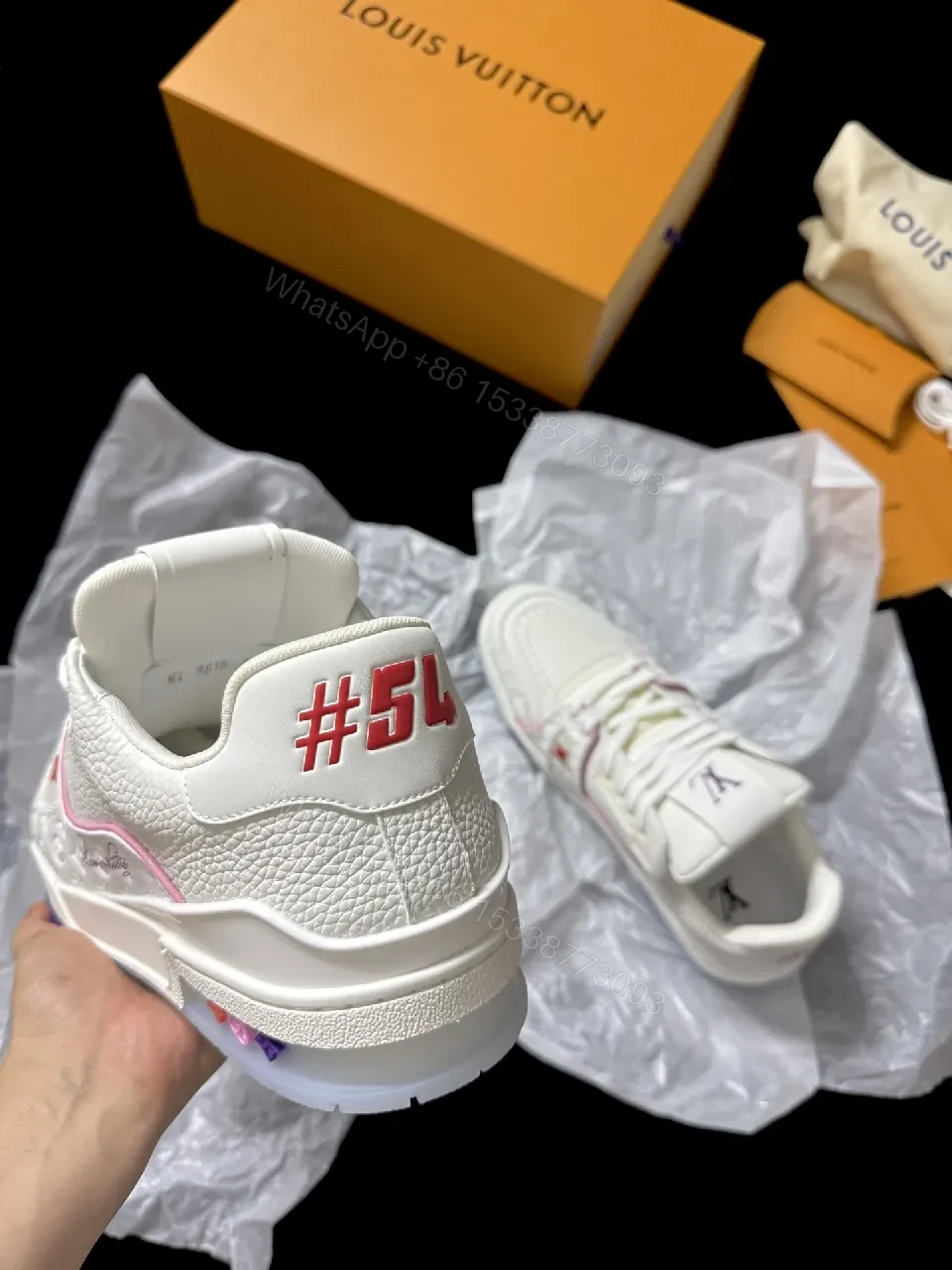 View 6 of Ivory Knit Luxe Sneakers: Subtle LV Style, All-Day Comfort