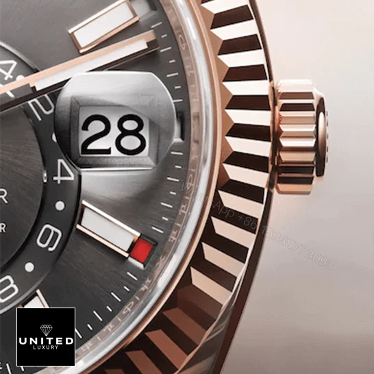 View 9 of Rolex Sky-Dweller 326935-0007 SRO Automatic Everose Rhodium Dial Oyster Replica