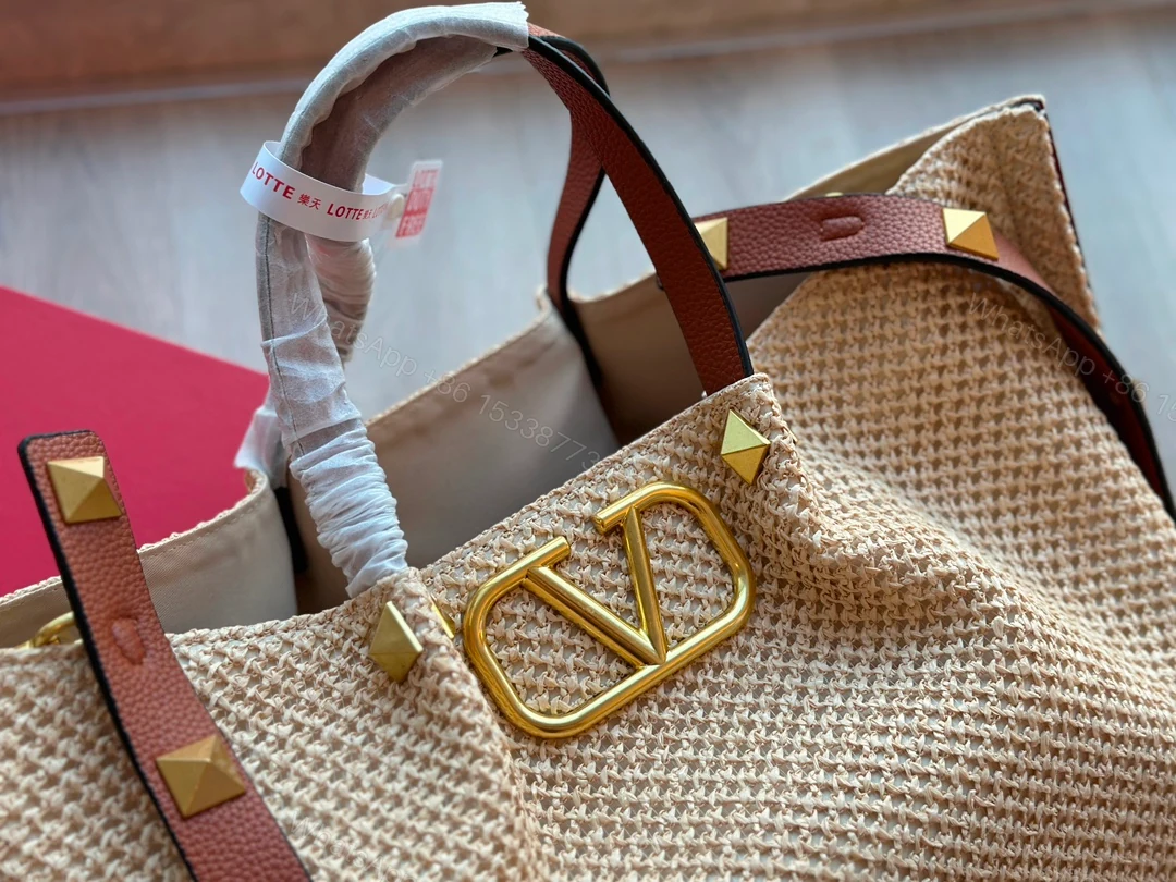 View 4 of VALENTINO GARAVANI MEDIUM STRAW SUMMER TOTE BEIGE 38CM