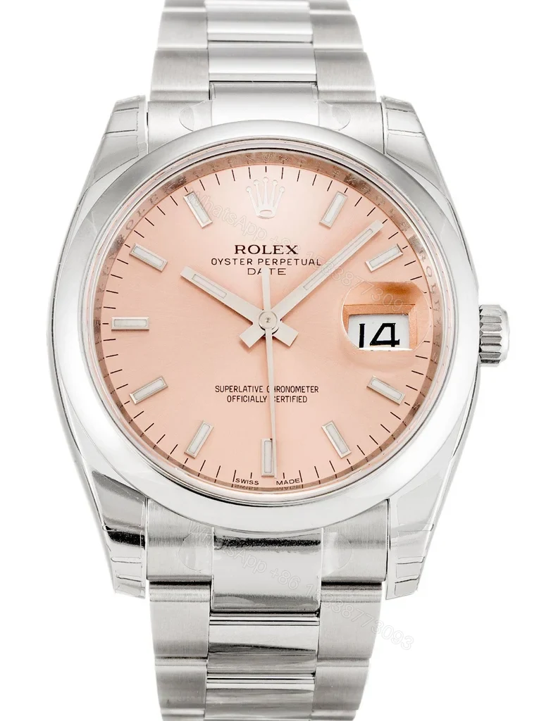 Replica Rolex Oyster Perpetual Date Salmon Dial 115200 34 mm — view 1