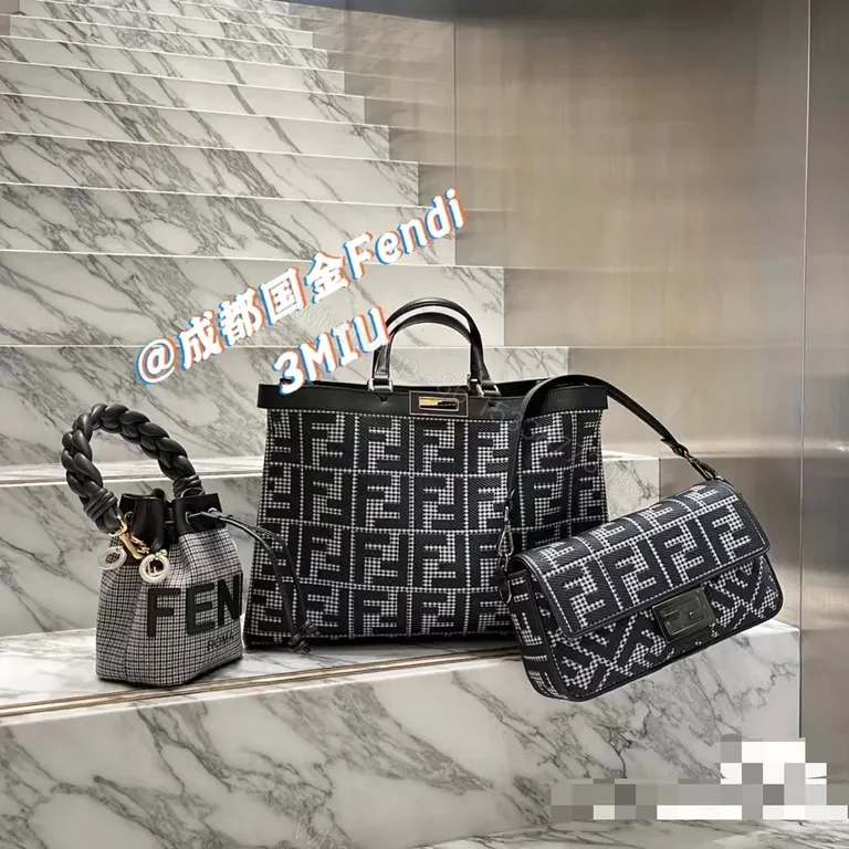 View 5 of Bold Fendi Monogram Structured Handbag: Versatile Luxury