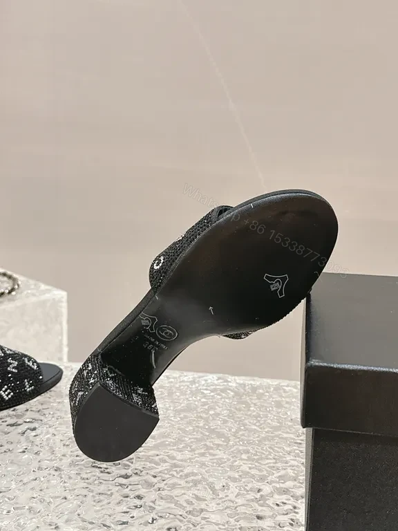 View 4 of Chanel-Inspired Sparkle Slide Sandals: Effortless Glam Plan