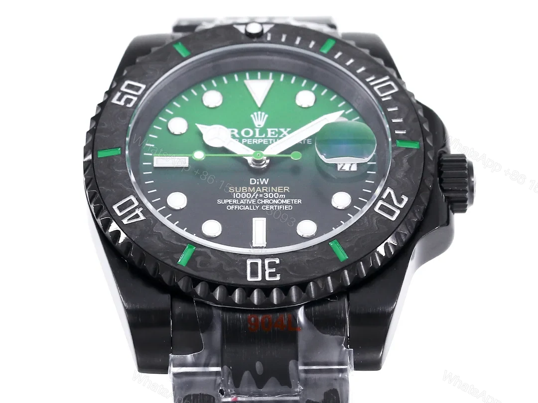 View 3 of Rolex Submariner DIW Carbon Fiber Green Dial Custom Watch 40mm Ultimate Edition ROLEX-SUB-DIW-CARBON-GRN-40
