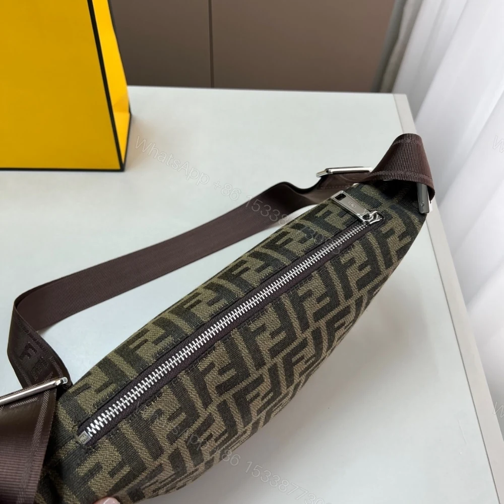 View 4 of FENDI FF JACQUARD MELON SMALL BROWN 24CM 7VA635ASIQF19KW