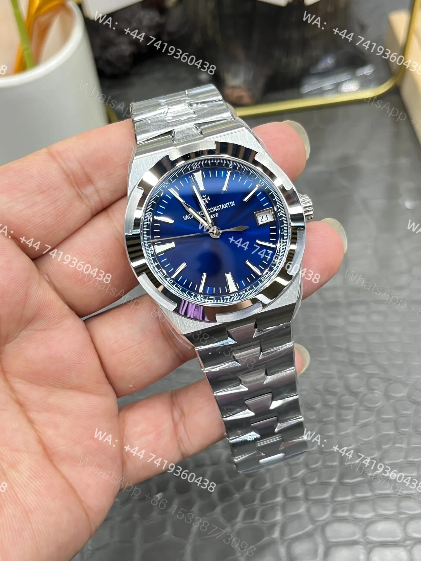 View 3 of Super Clone Vacheron Constantin Overseas 4500V/210A-B128 – Stainless Steel Blue Dial Watch