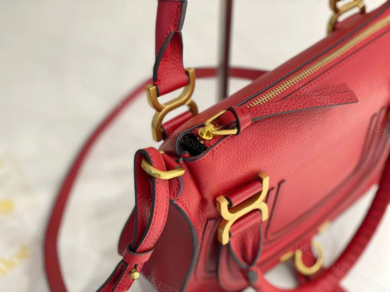 View 3 of Chloe Women Marcie Double Carry Bag