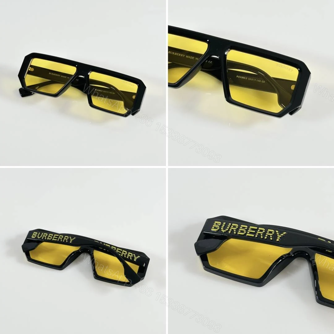 View 2 of First Copy Burberry 4366 Black Yellow Sunglasses