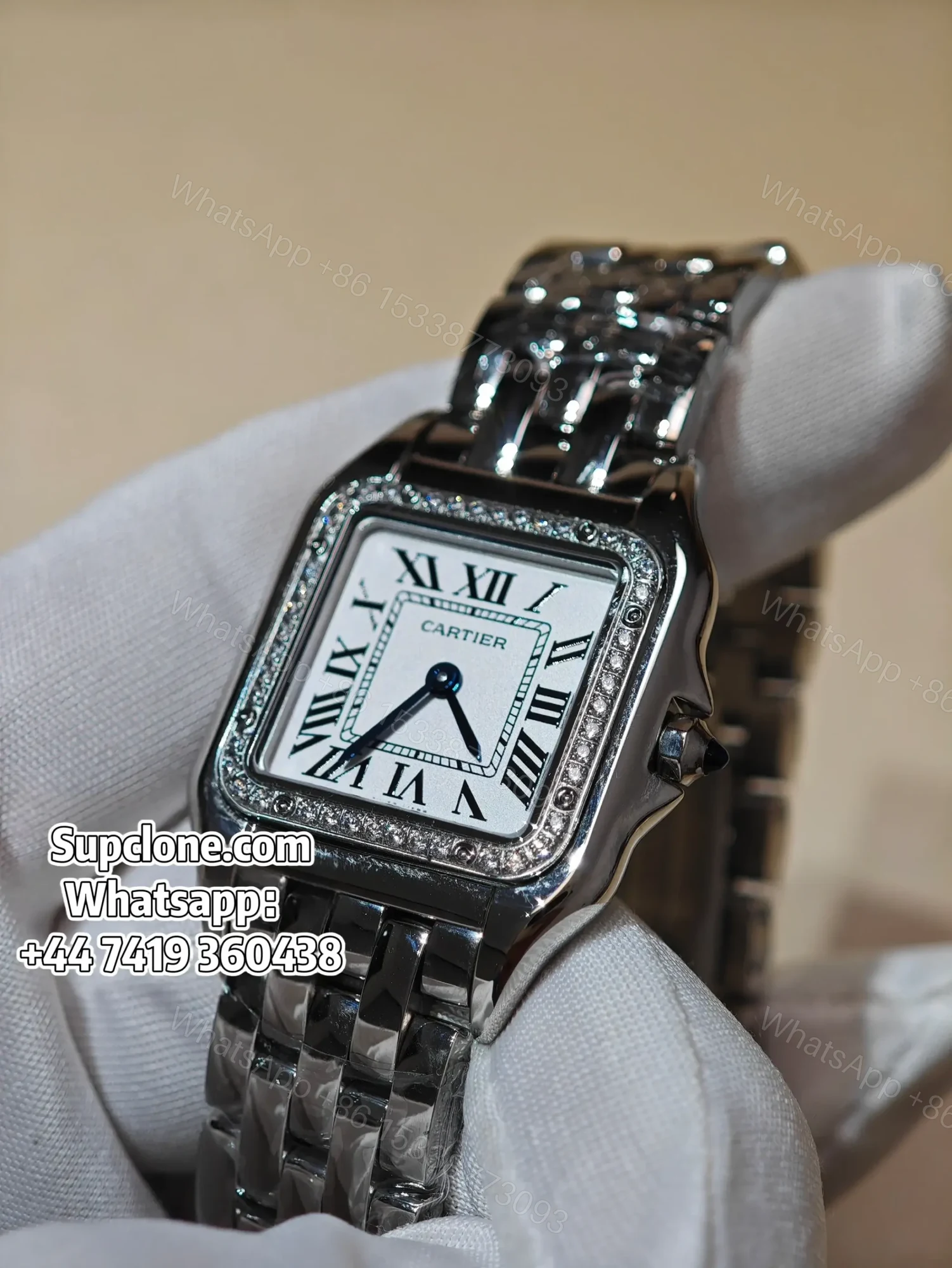 View 2 of Cartier Panthere W4PN0016 30×23mm Super Clone Quartz Steel Watch