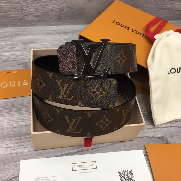 View 9 of Louis Vuitton Monogram Belt with Gold LV Buckleâ€”Versatile Luxury Accessory