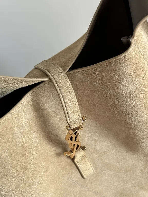 View 4 of Soft Beige Suede Tote: Structured Luxury Everyday Bag
