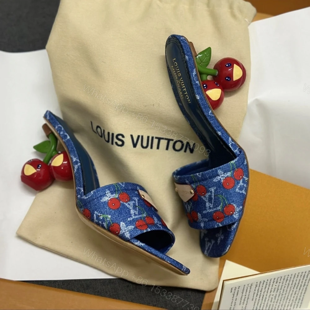 View 5 of LOUIS VUITTON X TAKASHI MURAKAMI LILY MULE DENIM BLUE 1AHLTF