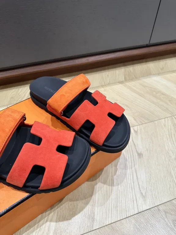 View 5 of Bold Stride: Vulkan Orange Hermes-Style Sandals
