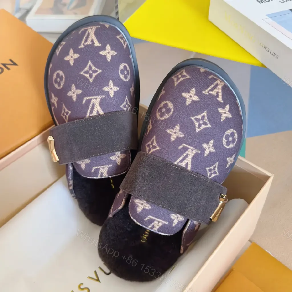 View 3 of Purple Suede-Trim Mules: Plush-Lining Comfort, Monogram Edition