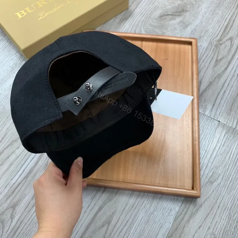 View 4 of Burberry Black Cap â€” Embroidered Luxury, Everyday Style