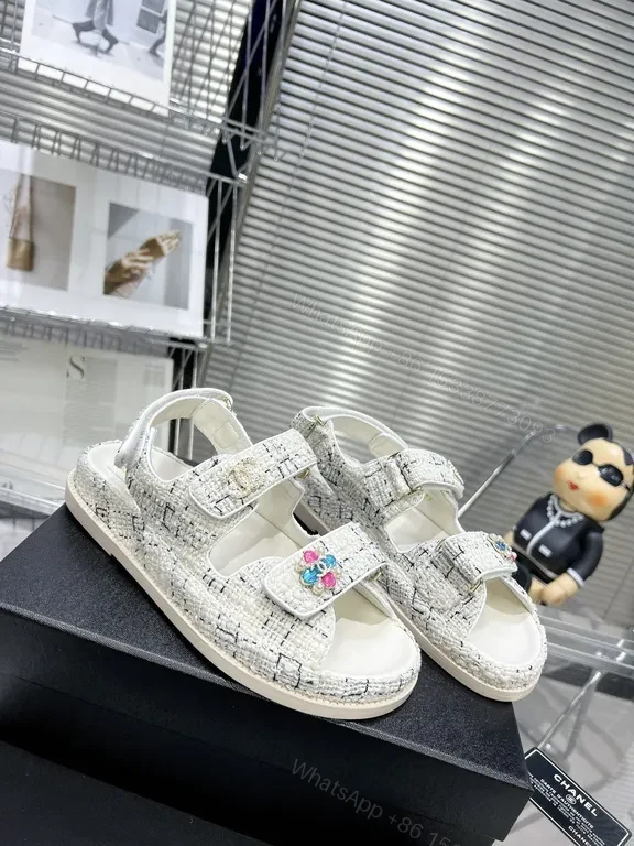 View 6 of Chanel-Influenced Textured Sandals: Couture Comfort