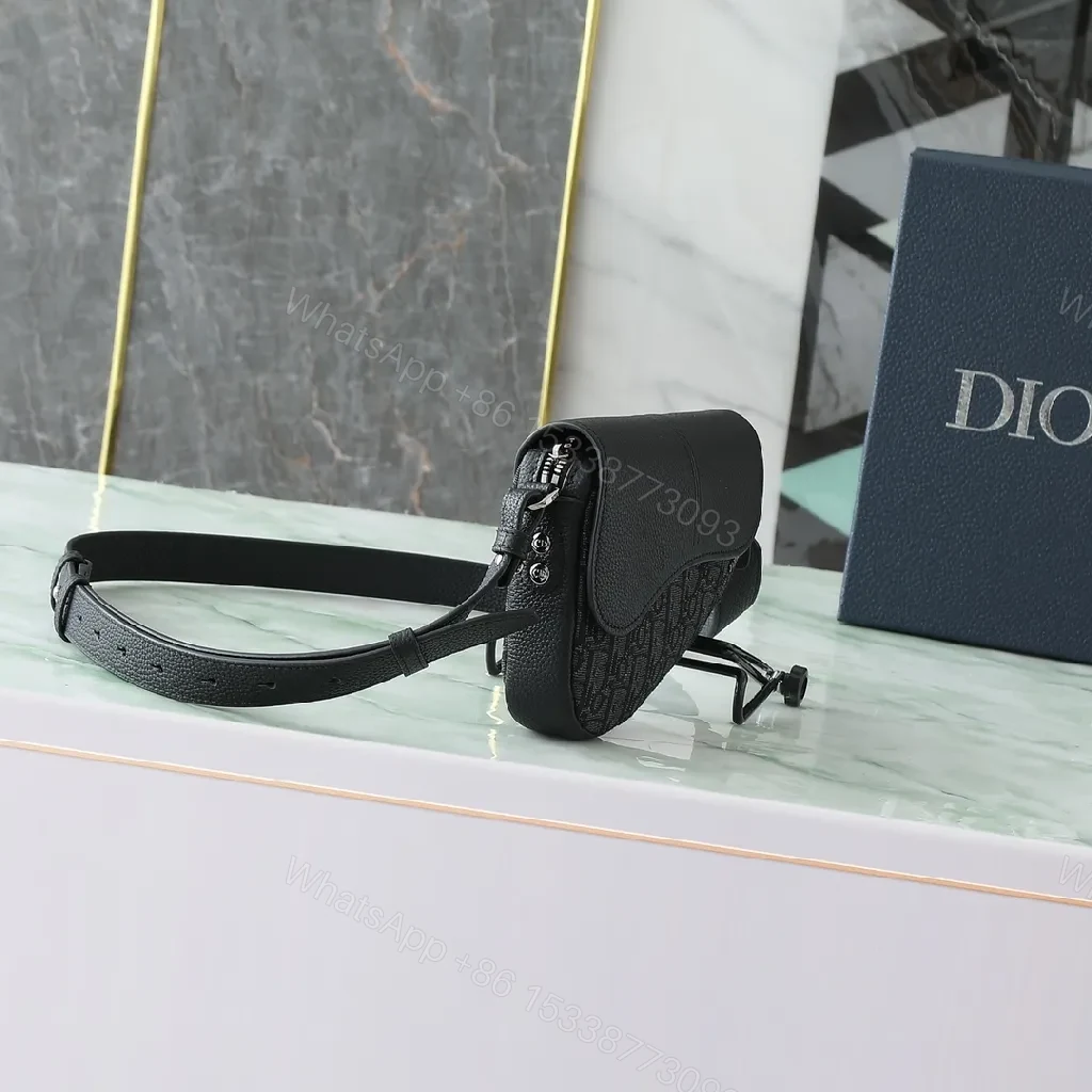 View 3 of Textured Black Crossbody: Compact, Designer-Inspired Style