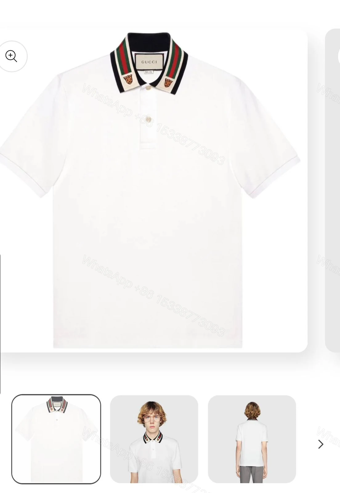 View 5 of FIRST COPY GUCCI LUXURY STYLE SUMMER LOOK POLO T-SHIRT
