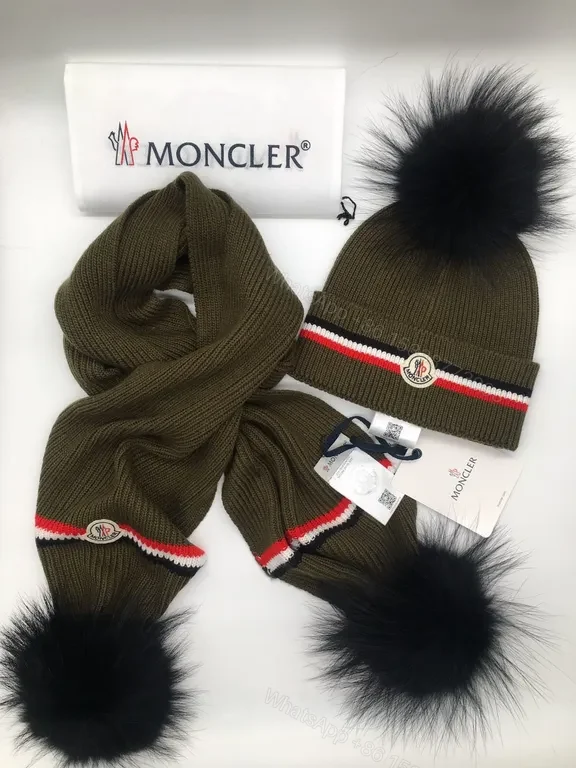 View 4 of Cozy Luxe Knit Duo Scarf & Beanie Set â€“ Moncler
