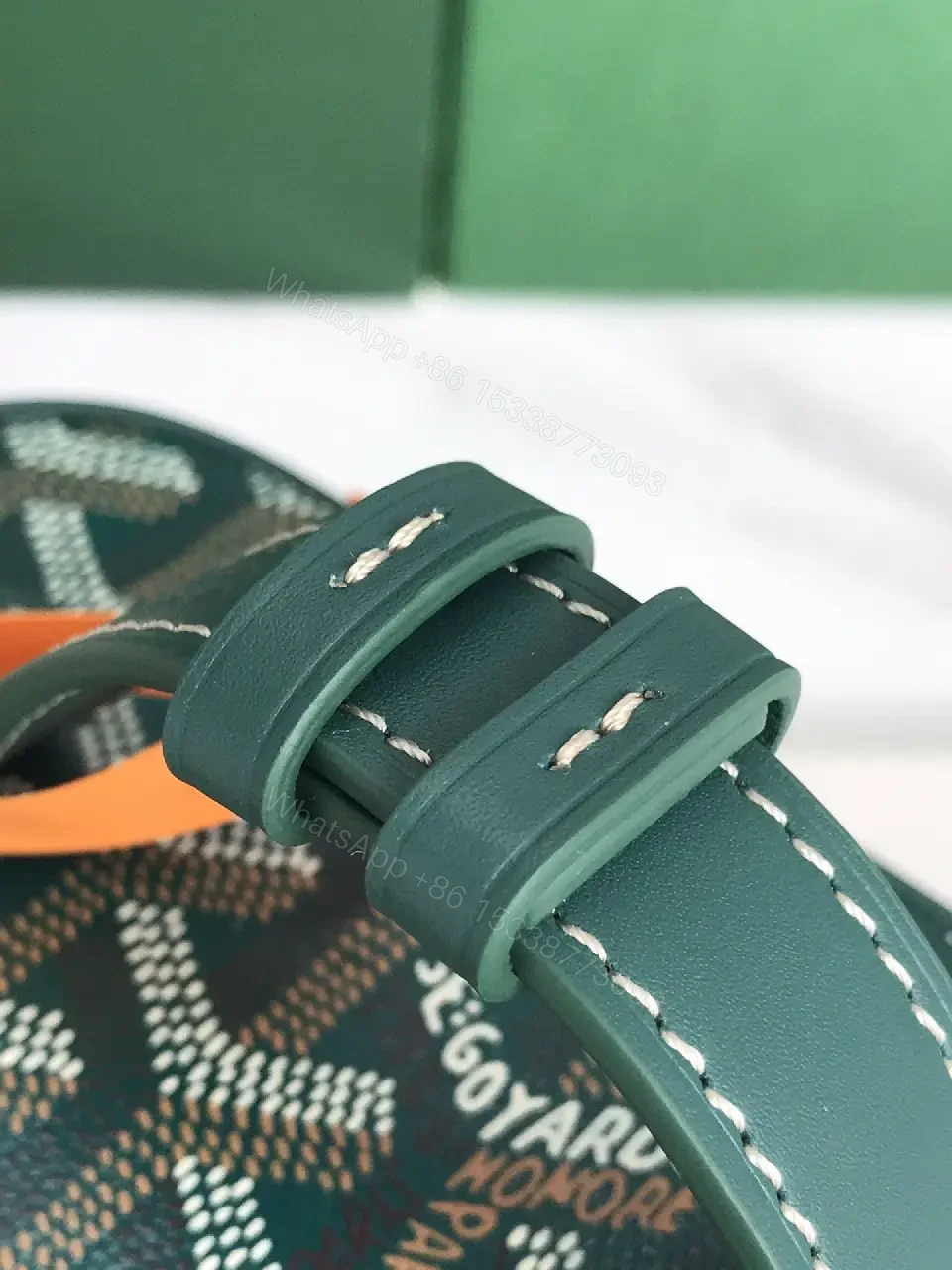 View 8 of Goyard-Inspired Textured Compact Case with Luxe Hardware