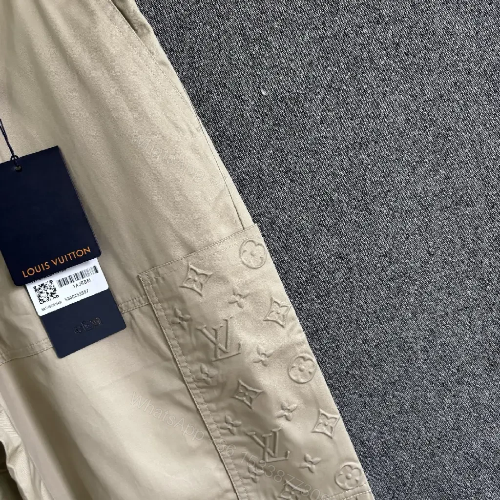 View 10 of Beige Cargo Pants with LV Monogram Patch