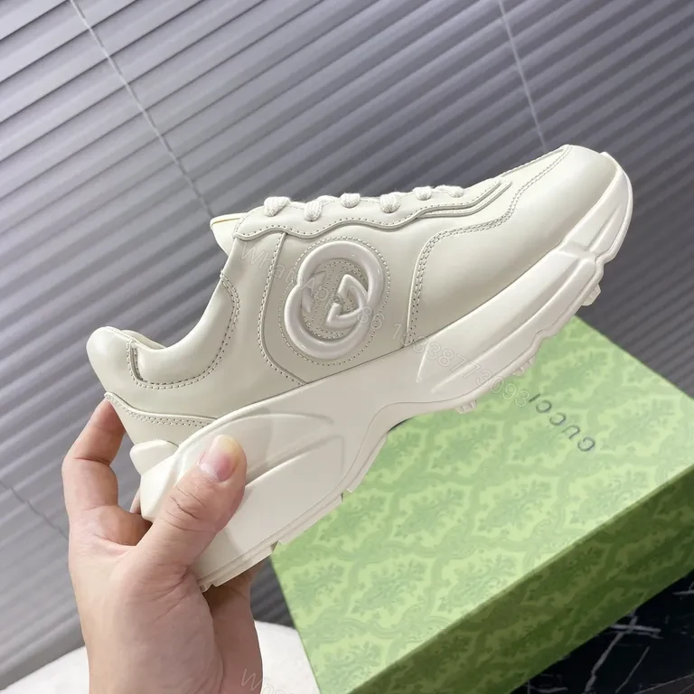 View 8 of Off-White Leather Platform Sneaker â€” Minimalist, All-Day Comfort