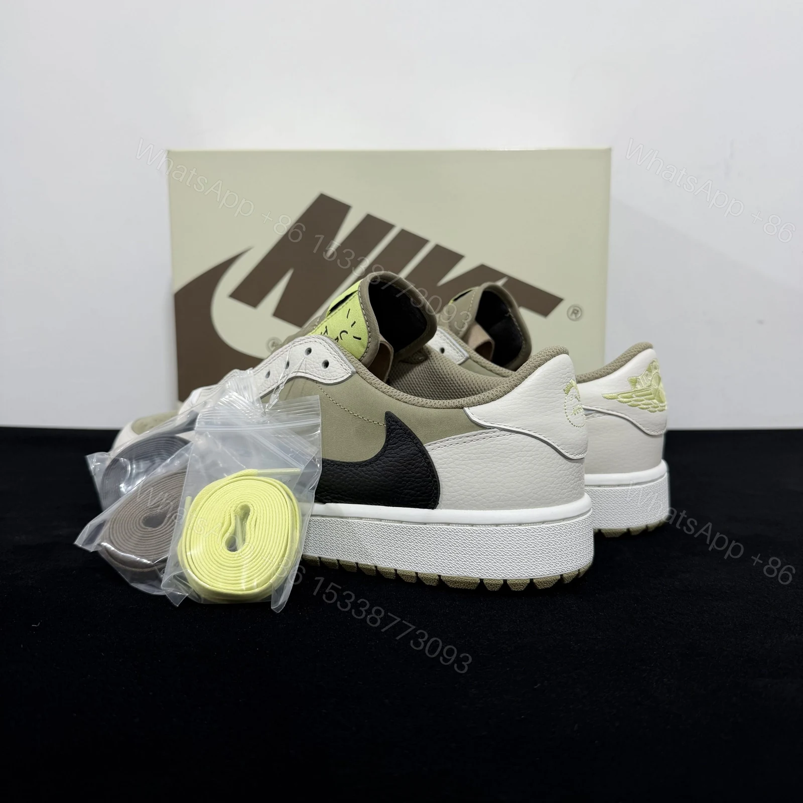 View 5 of Travis Scott x Air Jordan 1 Low OG Golf ‘Neutral Olive’ Reps