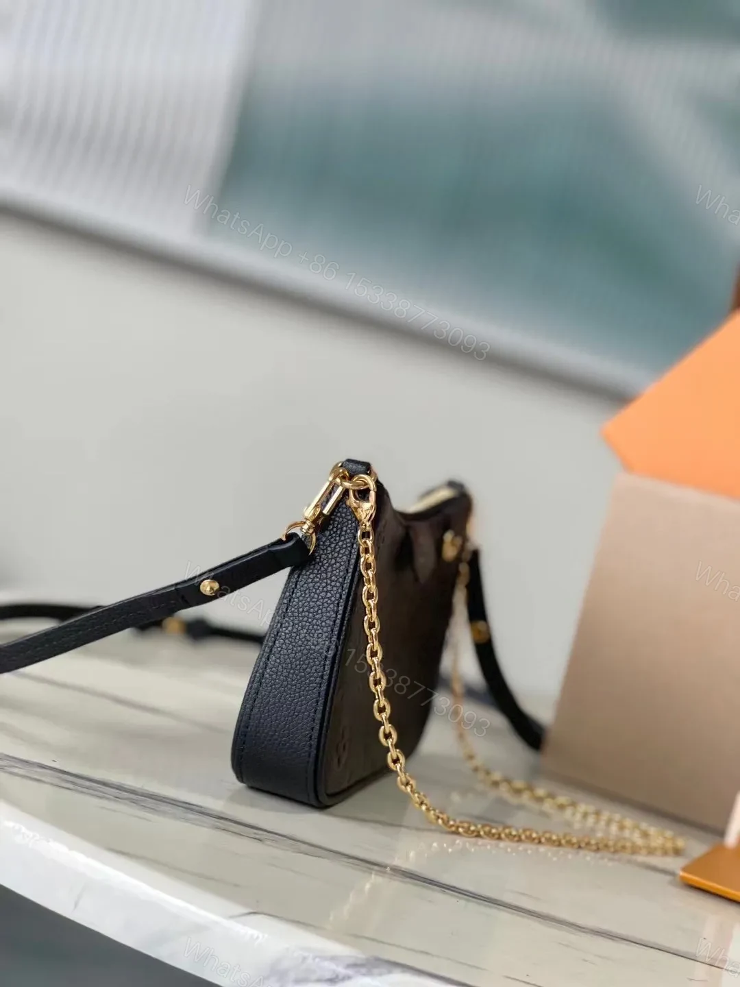 View 2 of Louis Vuitton LV Easy Pouch On Strap Super Handbags Black 19×11.5x3cm
