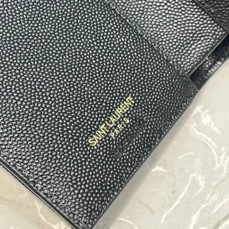 View 6 of Chic Quilted Calfskin Wallet â€“ YSL Gold Logo Compact