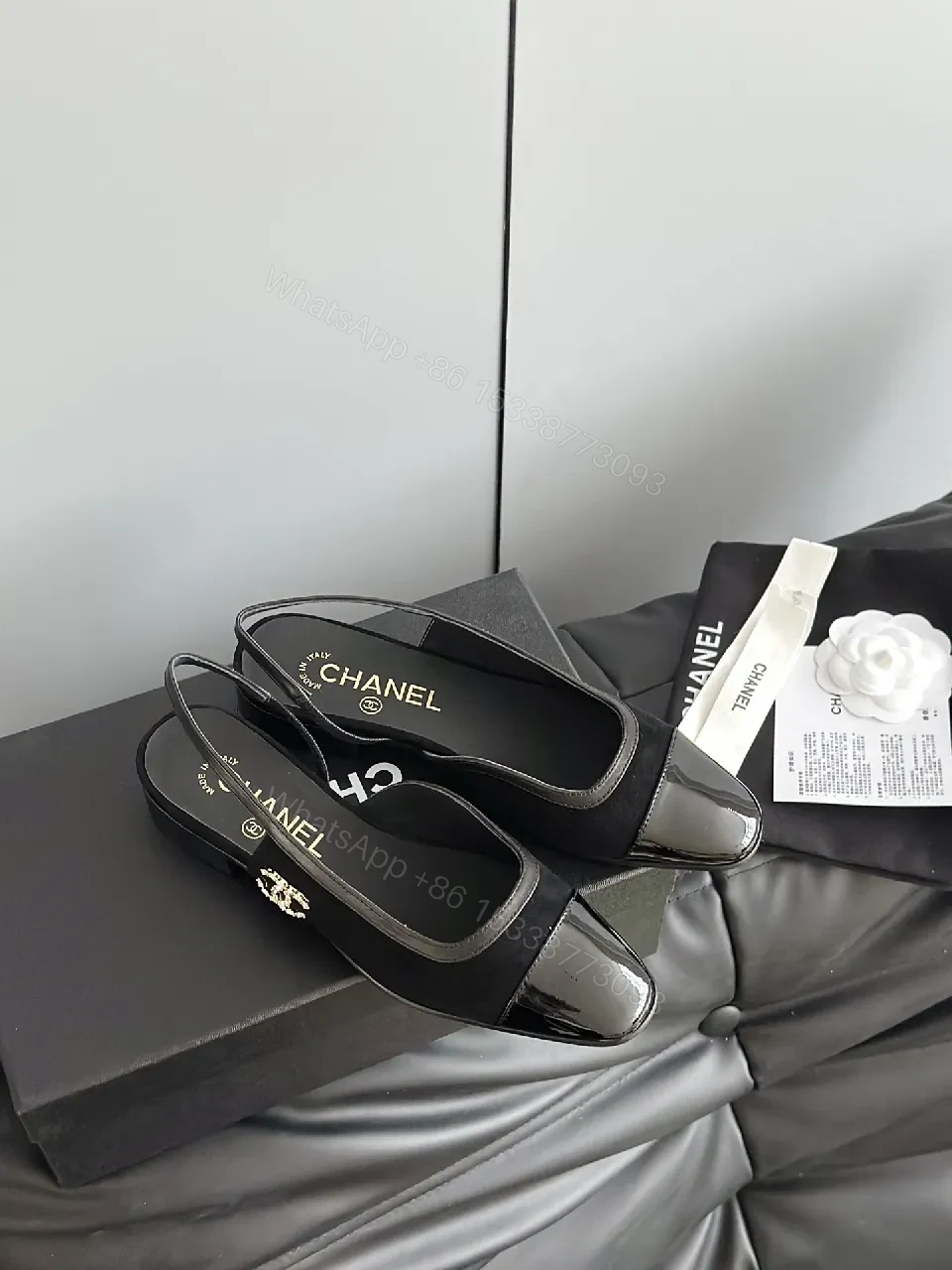 View 7 of Black Patent Slingback Pumps | Minimalist Luxe, Cushioned Comfort