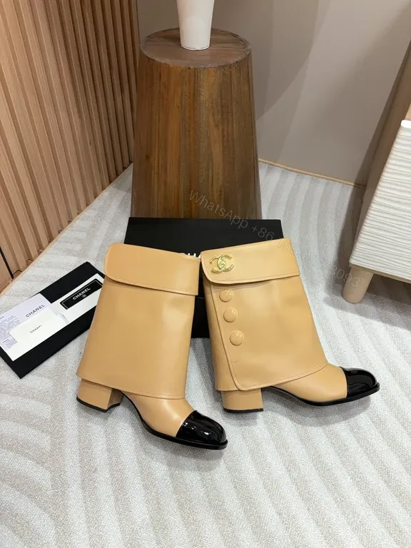 View 3 of Two-Tone Camel & Black Ankle Boots â€“ Modern Luxe Comfort